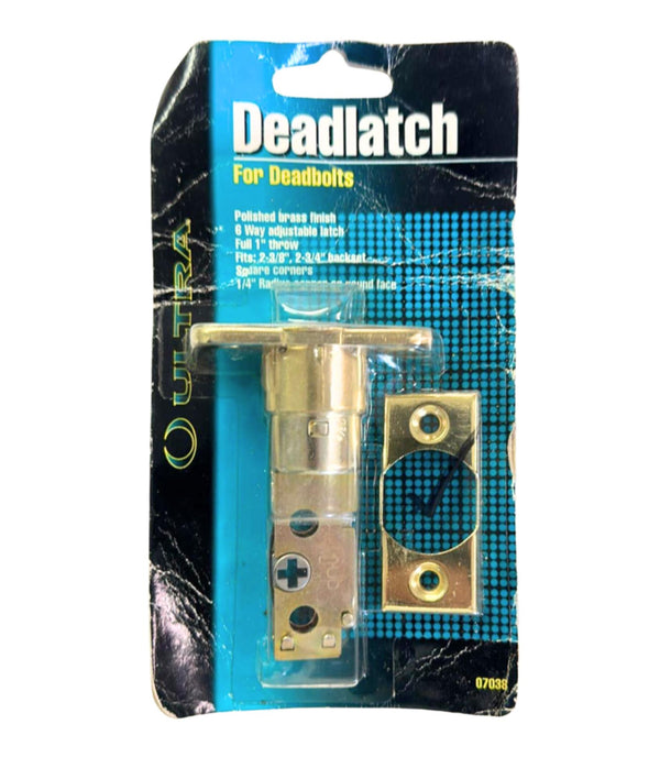 Deadlatch 07038 Bolt Deadlock 6 Way Adjustable UltraSecur 2-3/8 2-3/4 backset