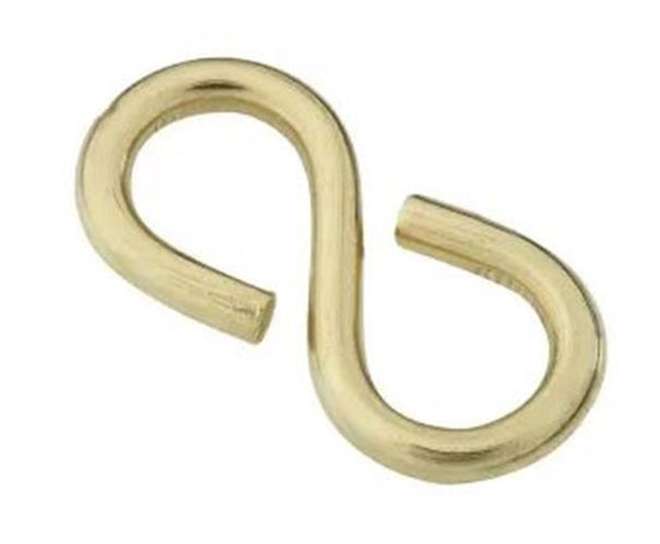 National Hardware N121-459 Closed S Hooks Solid Brass