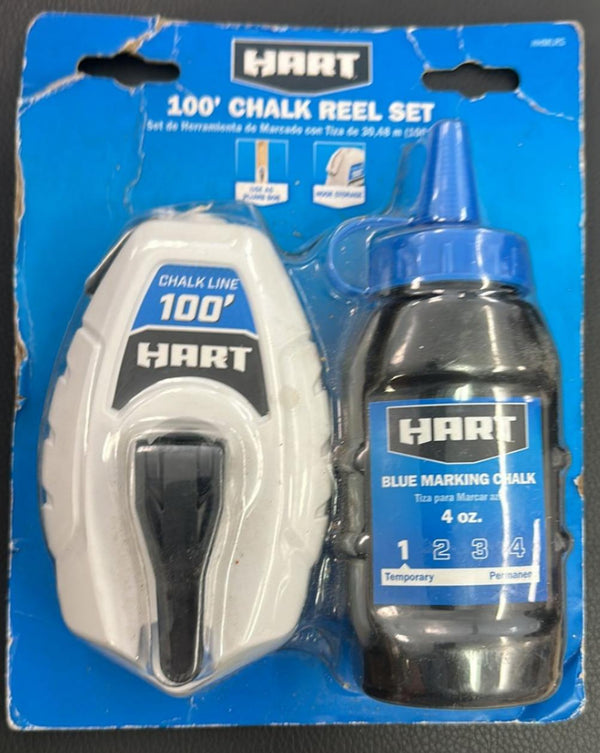 HART HHMLRS 100' Chalk Reel Set with Blue Marking Chalk