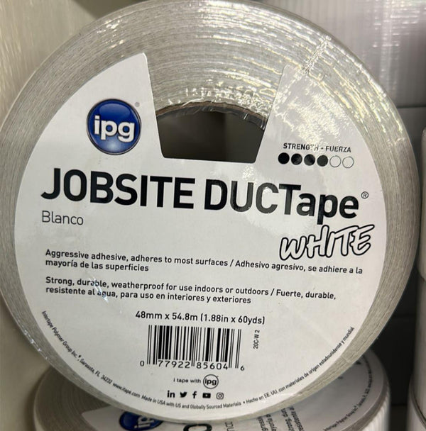 ipg Jobsite Ductape 48mm x 54.8m (1.88in x 60 yds) White
