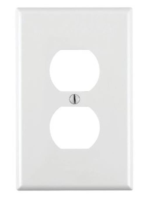 Leviton R62-PJ8-W 1-Gang Duplex Device Receptacle Wallplate White